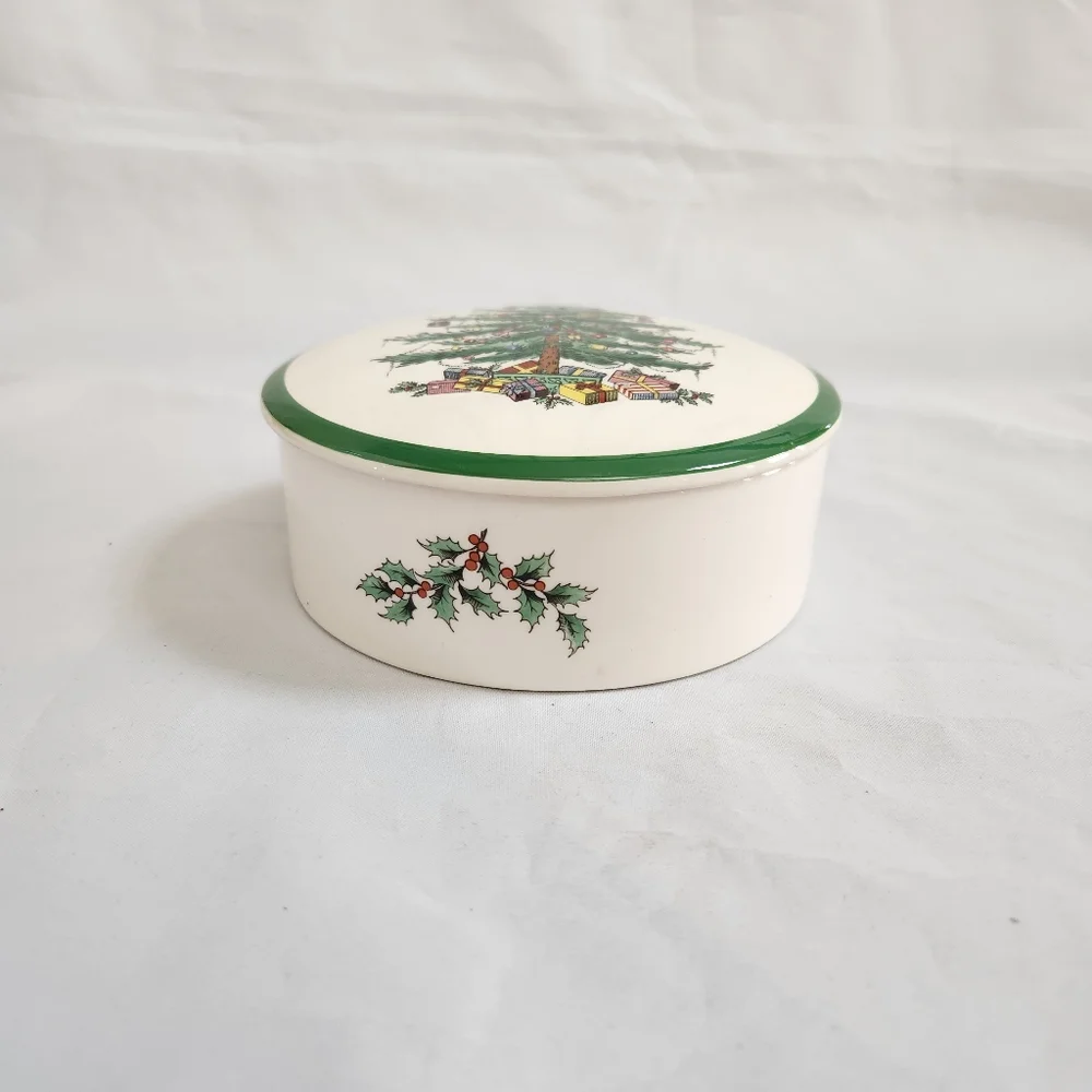 Spode Christmas Tree Candy Dish Trinket Box